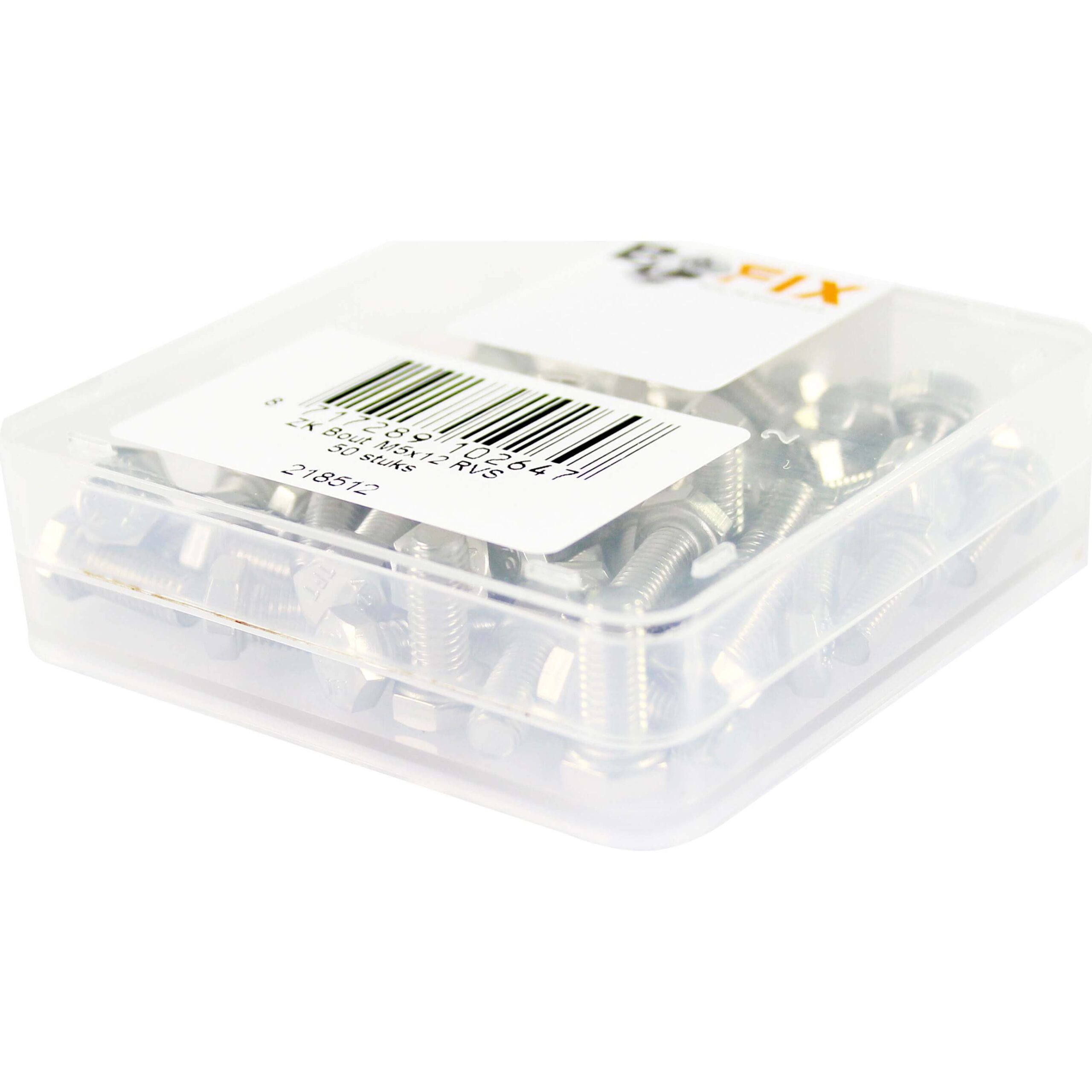 Bofix Box Bolt Hex Head M5x12 Stainless Steel (50 Pieces)