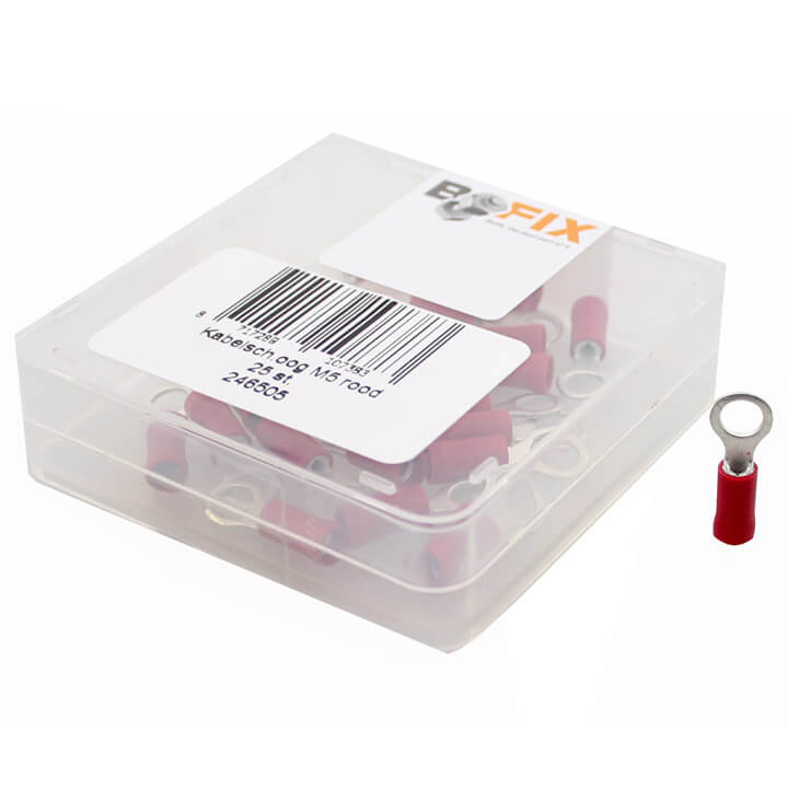 Bofix Box Cable Lug Eye M5 Insulated (25 Pieces)