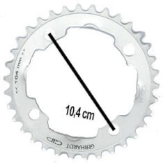 Gebhardt Chainring 42T 4 Bolt 9 Speed Silver