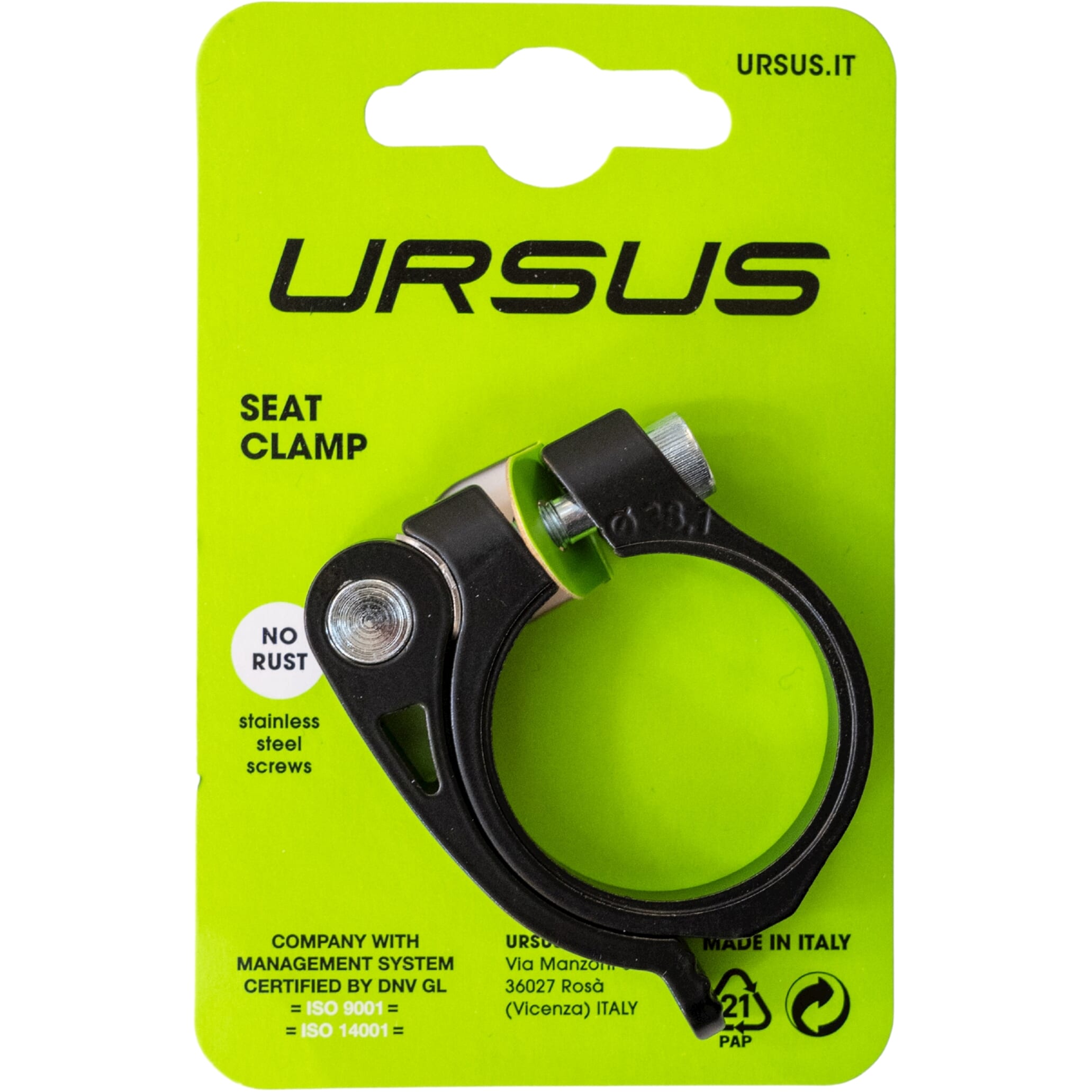 Ursus Seatpost Clamp With Quick Release 38.1 Alu Black