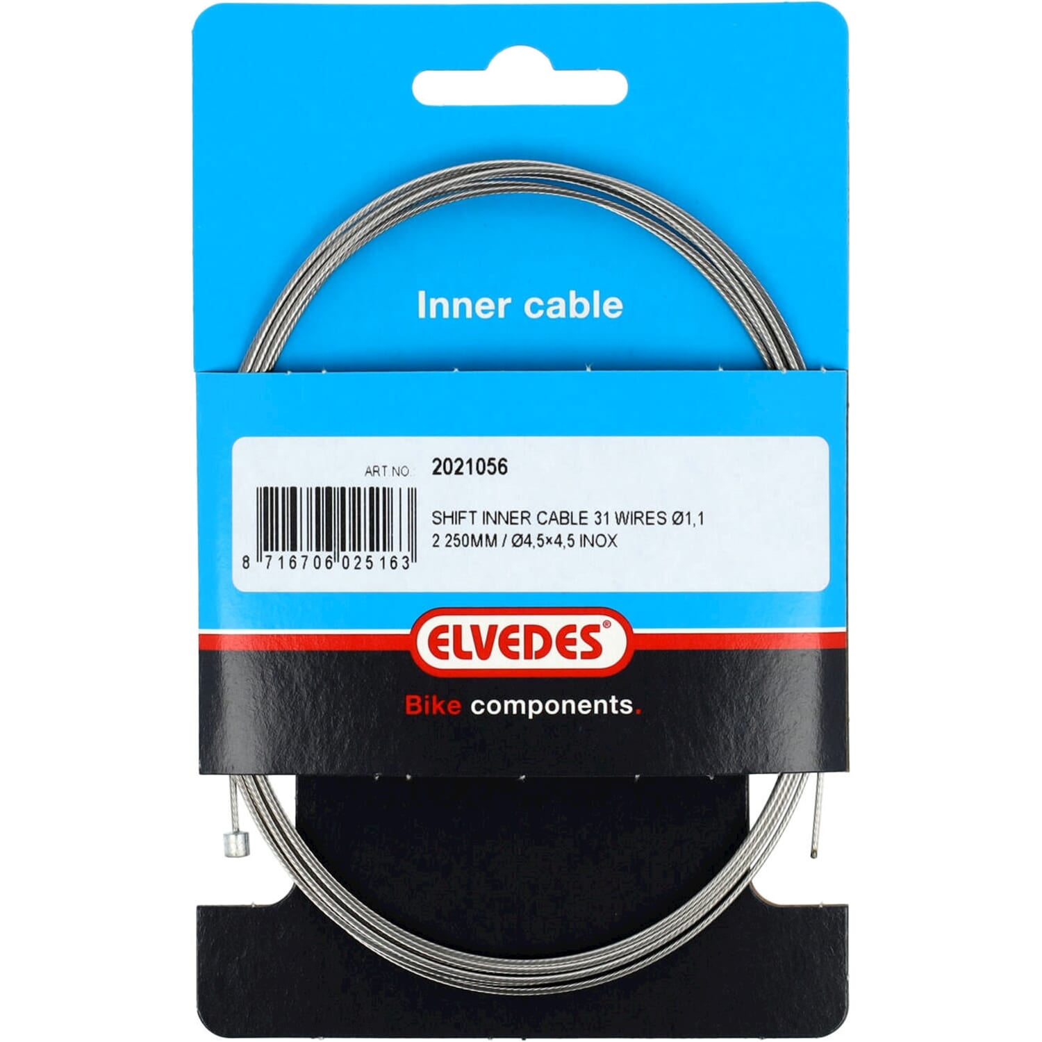 Elvedes Shift Inner Cable Stainless Steel Slick 31dr Nipple 4.5x4.5