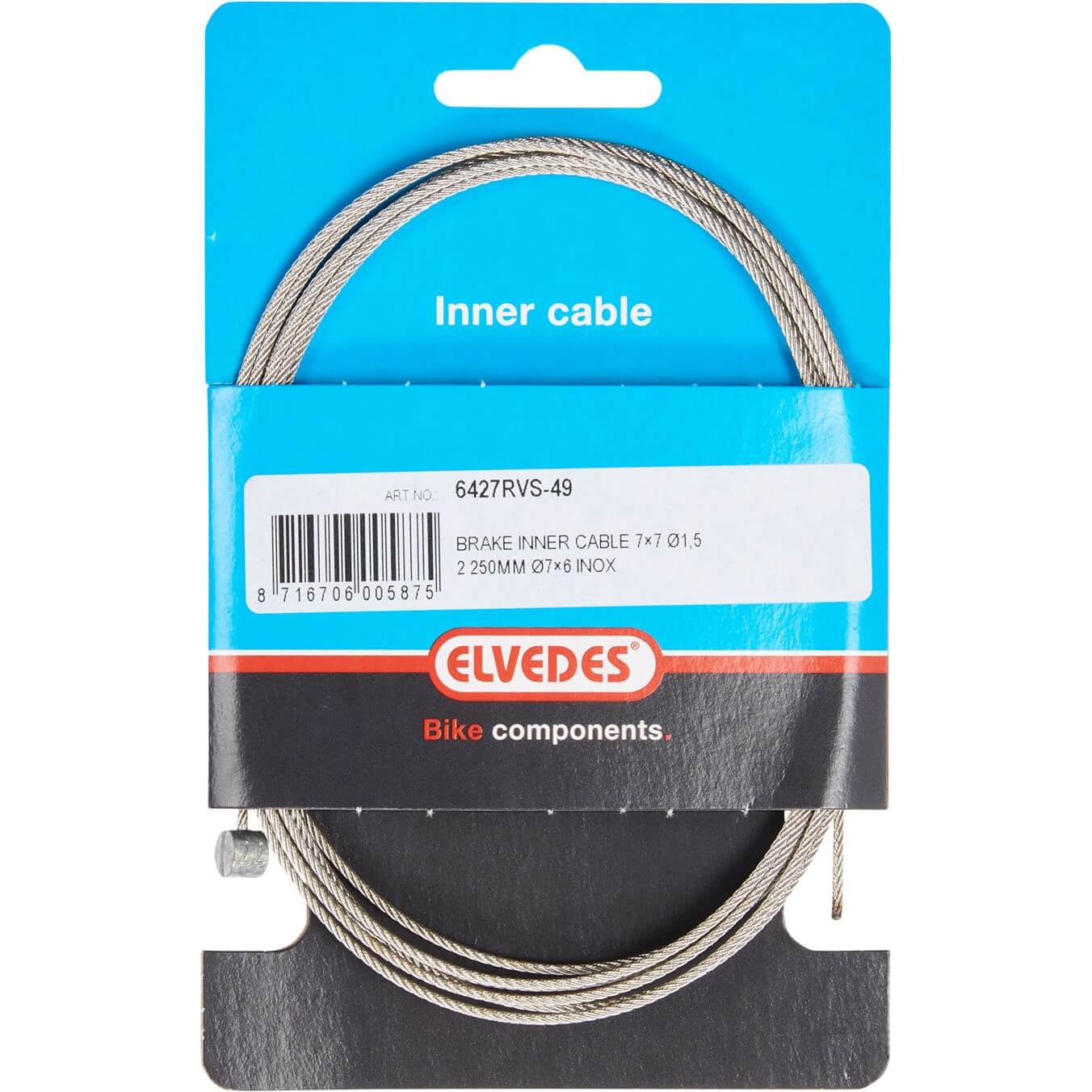 Elvedes Brake Inner Cable Stainless Steel 49dr Nipple 7x6
