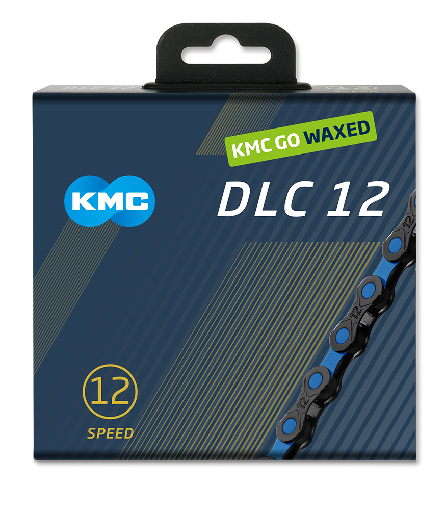 KMC Chain DLC12 Black/Blue 126s Waxed KMC Chain DLC12 Black/Blue 126s Waxed
