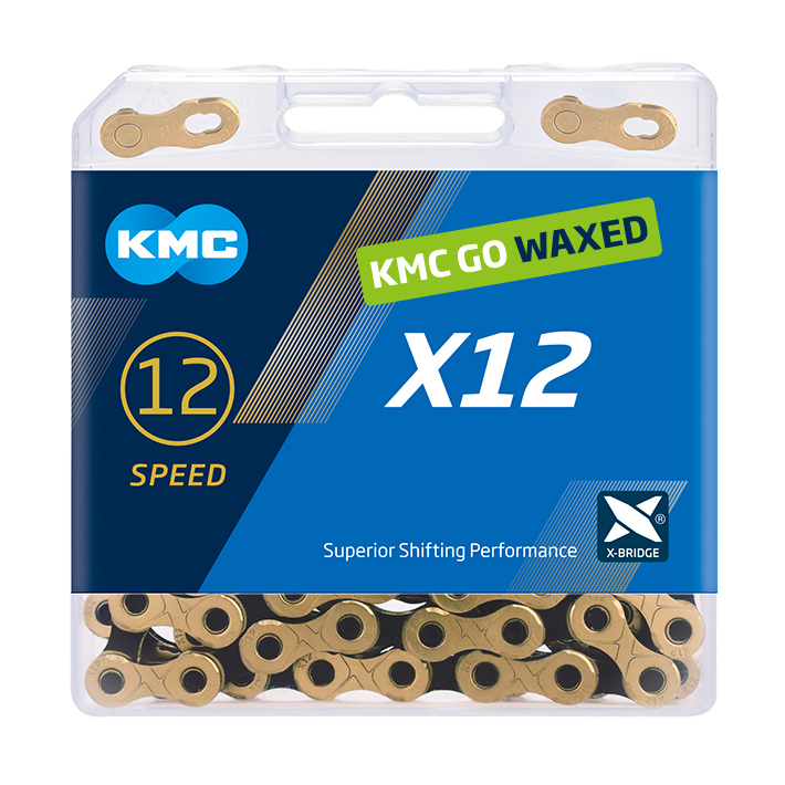 KMC Chain X12 Gold/Black 126s Waxed
