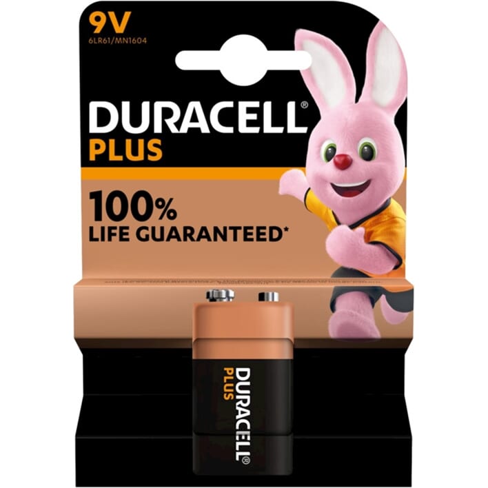 Duracell Battery Plus 100% Extra Life MN1604/6LR61 9V BP1 Duracell Battery Plus 100% Extra Life MN1604/6LR61 9V BP1