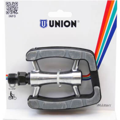 Union Pedals 823 Aluminum Silver Black Gray Inlay On Card