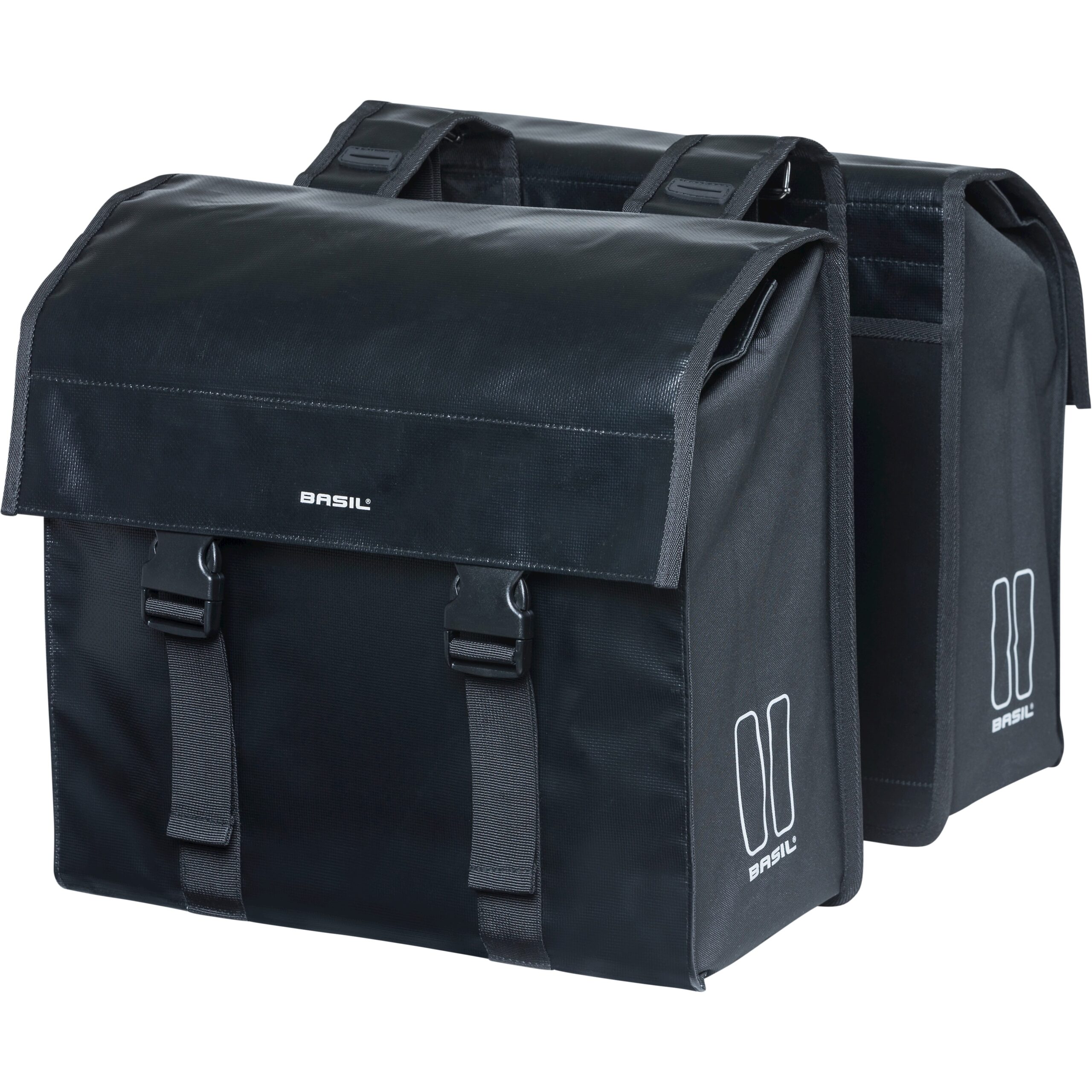Basil Double Bike Bag Urban Load Black 48-53L