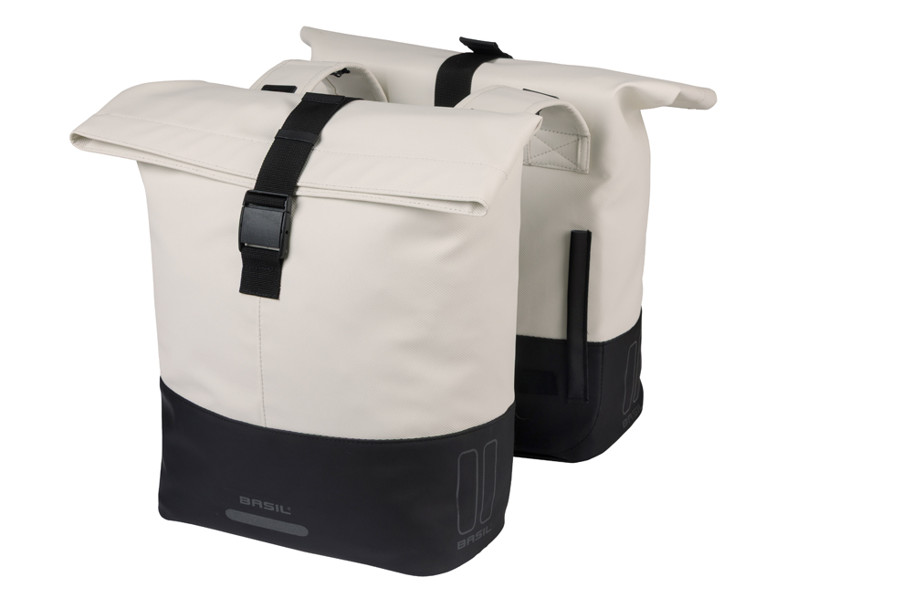 Basil Double Bike Bag Cove Off White Black 28-32L