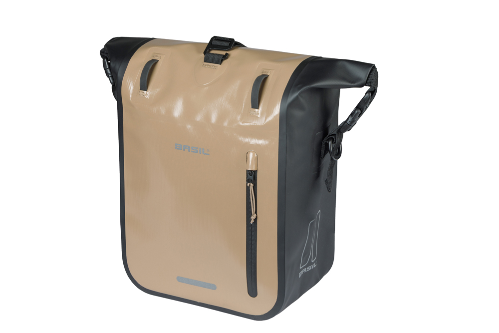 Basil Single Bike Bag Rivo M MIK Hooks Sand 12-15L