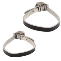 Toe Clip Strap Leather Black (2)