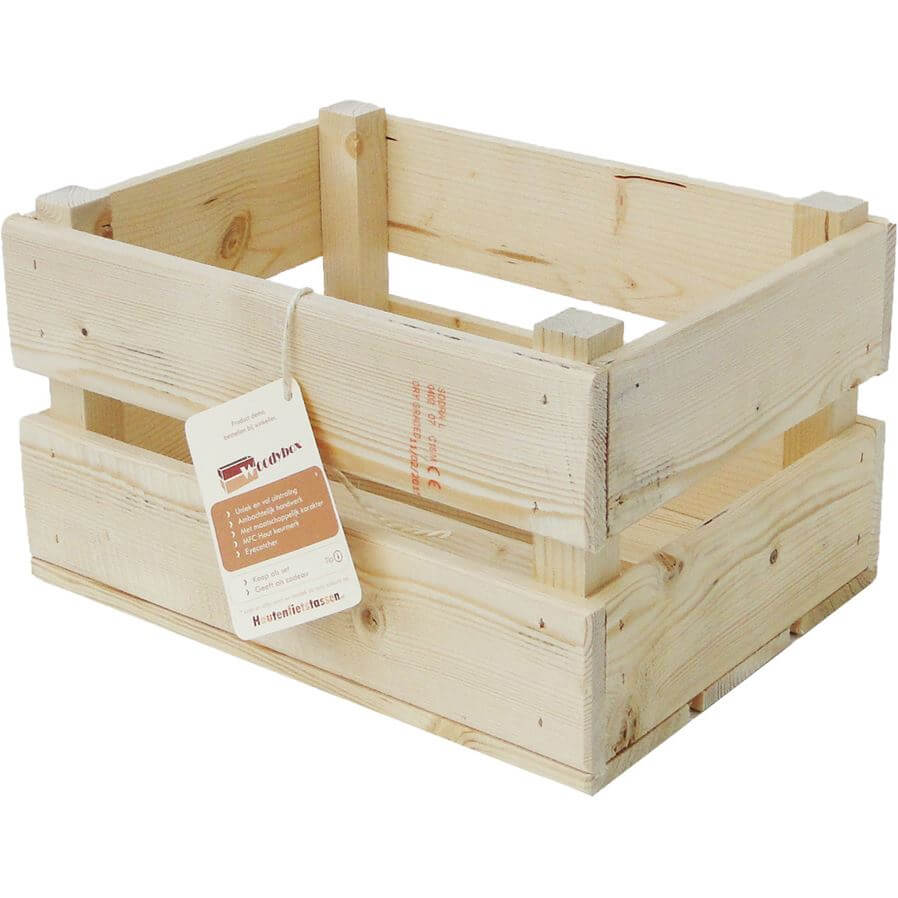 Bike Crate B1 Natural Pine Wood 40x30x24cm