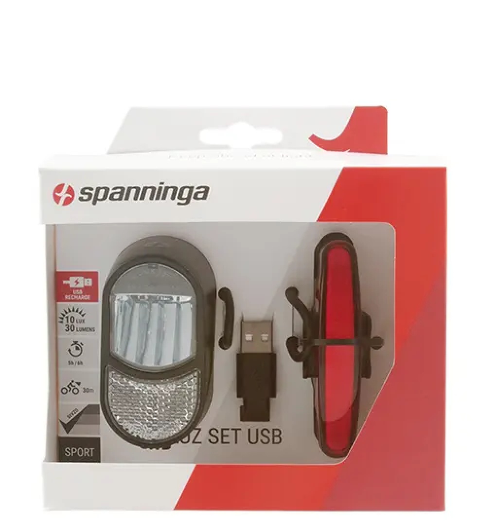 Juego de luces recargables Spanninga Luz + Arco USB Juego de luces recargables Spanninga Luz + Arco USB
